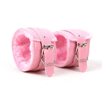 Pink SM Bondage Sex Leather Handcuffs